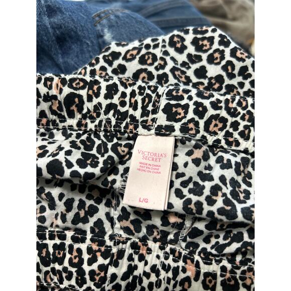 Victoria’s Secret Leopard Print Lounge Pajama Pants Drawstring Relaxed Size L‎ - Picture 8 of 9